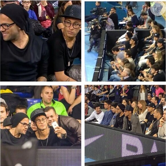 Parra assistir à partida de basquete, Neymar ficou na primeira fileira do ginásio