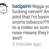 Bastante irritada, a cantora comentou um dos vídeos publicados no Instagram esclarecendo que estava segurando um baseado
