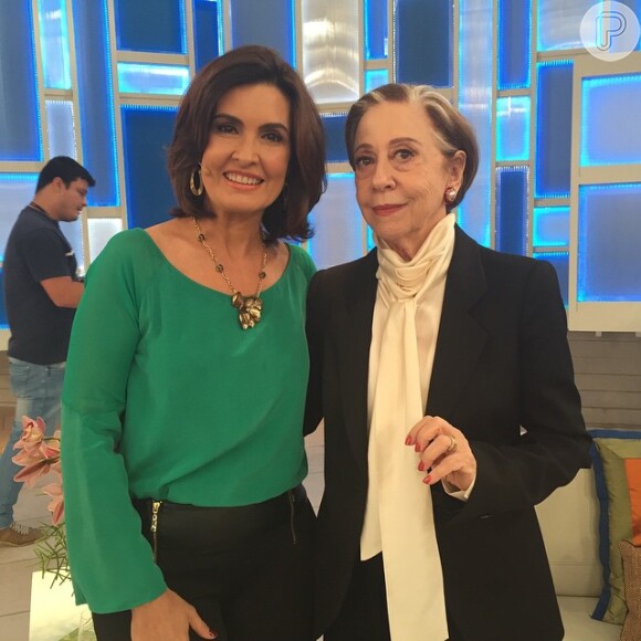 Fátima Bernardes gravou cenas da novela 'Babilônia' com a atriz Fernanda Montenegro na quarta-feira, 15 de abril de 2015