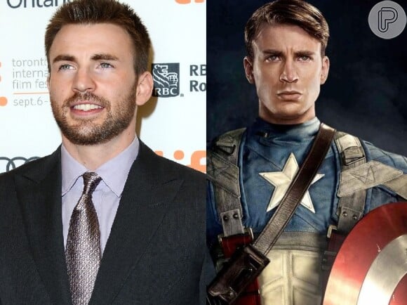 O ator Chris Evans perdeu peso para interpretar o Capitão América no filme sobre o herói. Ele atuou ainda em 'Os Vingadores'