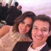 Rodrigo Faro e a mulher, Vera Viel, prestigiaram o casamento de Roberto Justus com a ex-Aprendiz Ana Paula Siebert