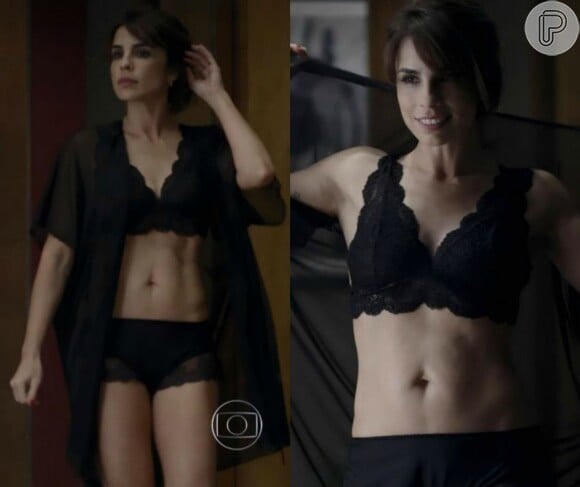 Maria Ribeiro exibiu boa forma de lingerie na pele de Danielle na novela 'Império'