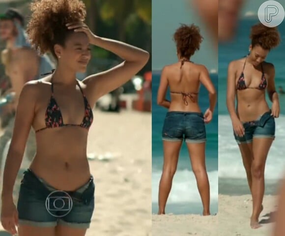 Sheron Menezzes também arrasou na cena de biquíni de Paula na praia, exibida em junho de 2015 na novela 'Babilônia'