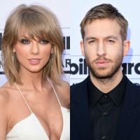 Taylor Swift assiste a prêmio ao lado de Calvin Harris e troca carinhos com o DJ