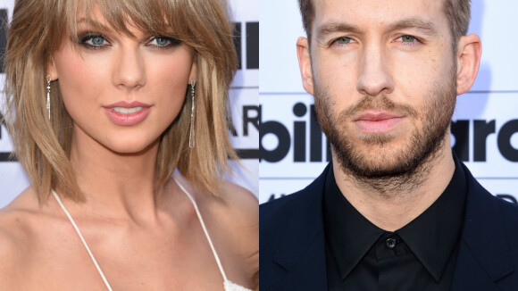 Taylor Swift assiste a prêmio ao lado de Calvin Harris e troca carinhos com o DJ