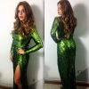 Giovanna Lancellotti também esteve no casamento de Fernanda Souza e Thiaguinho, chamando atenção pelo vestido verde da estilista Lethicia Bronstein