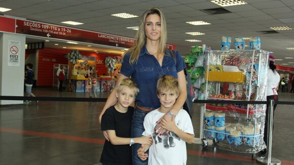 Fernanda Lima leva os filhos gêmeos ao musical 'Disney on Ice', no Rio