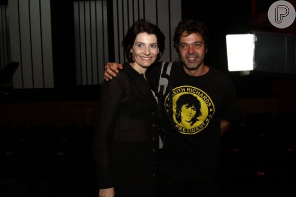 Bruno Mazzeo recebe Malga Di Paula na estreia do espetáculo 'Sexo, Drogas e Rock 'n' Roll, na noite desta sexta-feira, 31 de maio de 2013