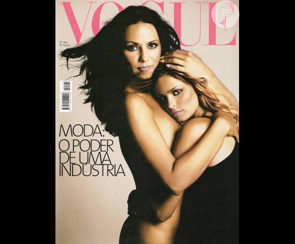 Em maio do ano passado, Luiza Brunet apareceu nua na capa da 'Vogue' coberta apenas pelo corpo de Yasmin