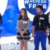 Maisa Silva participou do 'Programa da Eliana' neste domingo, 14 de junho de 2015. A apresentadora teen usou um vestido com babadinho