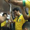 Marcos Palmeira também usou o metrô para voltar de um jogo de futebol durante a Copa do Mundo de 2014