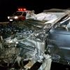 Range Rover de Cristiano Araújo ficou destruída após o veículo sair da pista, na BR-153 e capotar várias vezes