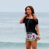 Sabrina Sato gravou na praia do Recreio, no Rio de Janeiro, na tarde desta sexta, dia 3 de julho de 2015