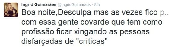 Ingrid Guimarães apagou as mensagens onde batia boca com Marcelo Arantes, mas postou uma outra onde pedia desculpas aos seus seguidores