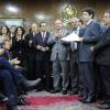 Roberto Carlos, Caetano Veloso e outros cantores são recebidos por Renan Calheiros no gabinete da presidência do Senado