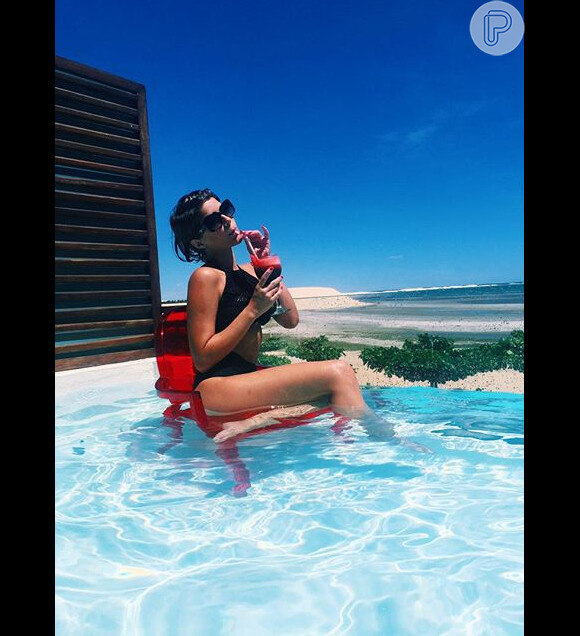 Isabella Santoni está compartilhando cada momento de sua viagem ao Ceará através de seu Instagram