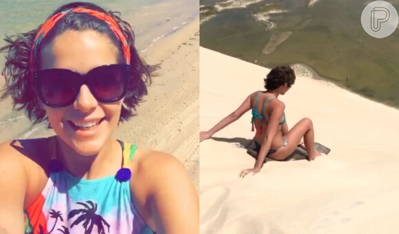 Isabella Santoni praticou skibunda em dunas do Ceará