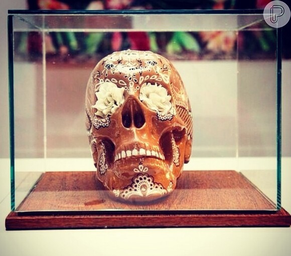 Bruno Gagliasso é tão apaixonado por figuras que crânios que já viajou para São Paulo para assistir uma exposição sobre o tema