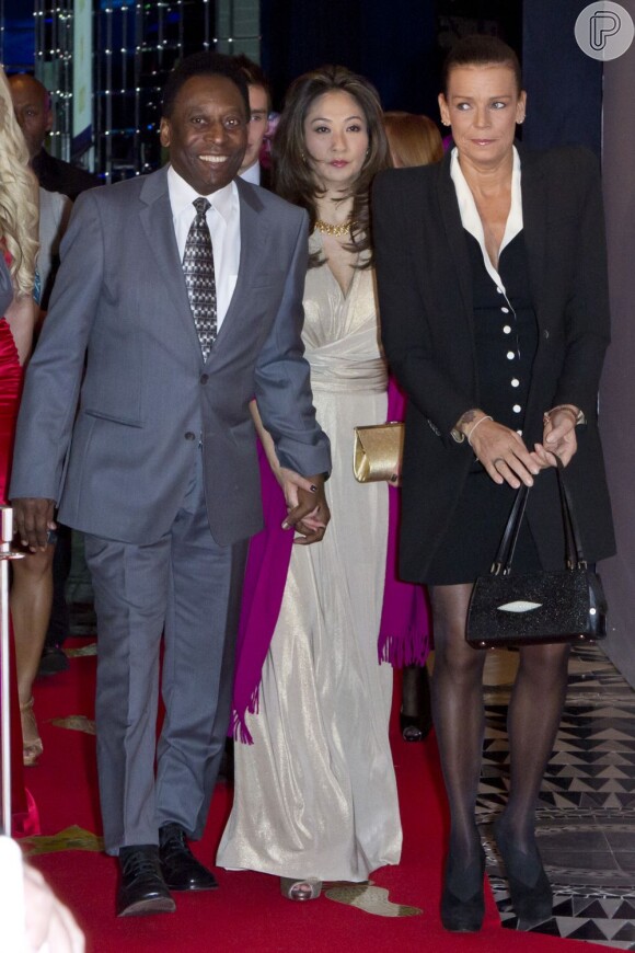 Pelé e Márcia participaram do evento ao lado da princesa Stéphanie