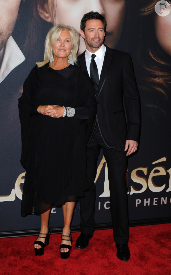 Hugh Jackman foi acompanhado da mulher, a atriz Deborrah-Lee Furness, para o evento