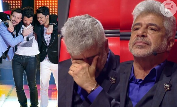 Gustavo Trebien e a dupla Kadu e Vinícius cantaram 'Mais Uma de Amor', em homenagem a Lulu Santos. A emoção tomou conta do estúdio, na segunda temporada do 'The Voice Brasil'