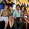 Jennifer Nascimento, Ícaro Silva, Hugo Bonemer e Thati Lopes posam juntos no Rock in Rio