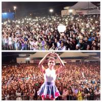 Paula Fernandes posta foto mostrando show lotado: '20 mil pessoas se divertiram'