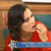 Daniela Albuquerque experimentou comida de cachorro ao estrear o programa 'Sensacional' neste domingo, 20 de setembro de 2015: 'Gostoso'