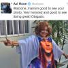 Axl Rose ficou lisonjeado com a homenagem da cantora e agradeceu pelo Twitter: 'Bom ver sua foto. Estou muito honrado. Obrigado'