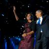 Barack Obama e sua companheira, Michelle Obama, comemoram a reeleição do presidente americano