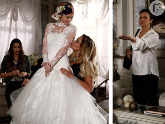 Durante a segunda prova do vestudo de noiva, Lídia (Angela Rebello) aparece e mostra para Nicole (Marina Ruy Barbosa) as fotos que fez de Thales (Ricardo Tozzi) e Leila (Fernanda Machado) juntos, em 'Amor à Vida'