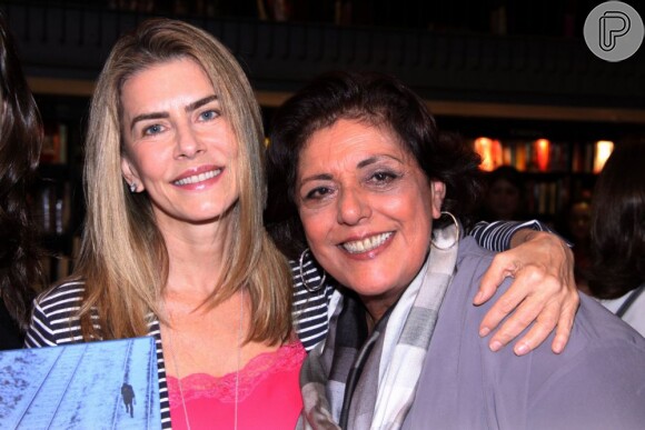 Maitê Proença e Leda Nagle no lançamento do livro 'Vidas Provisórias', do jornalista da Rede Globo Edney Silvestre