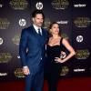 A atriz Sofia Vergara e seu marido Joe Manganiello marcaram presença na premiere de 'Star Wars: O Despertar da Força' na última segunda-feira (14)