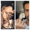 Alexandre Nero postou no Instagram uma montagem com a ultrassonografia do filho, Noá, com os dois dando o 'dedo do meio'