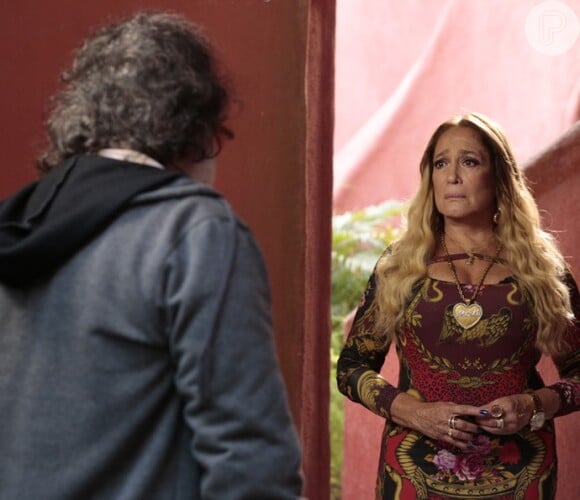 Adisabeba (Susana Vieira) avisa Zé Maria (Tony Ramos) para não procurá-la nunca mais, na novela 'A Regra do Jogo'