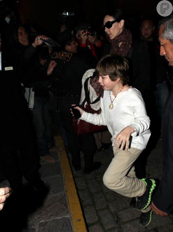 Na foto, Lucas aparece em Cusco, no Peru, em 13 de outubro de 2012, durante turnê do pai, Mick Jagger, pela América Latina