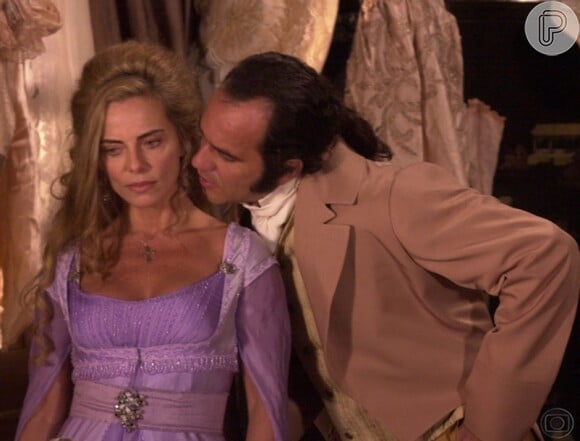 Bruna Lombardi e Humberto Martins em cena na minissérie 'O Quinto dos Infernos' (2002)