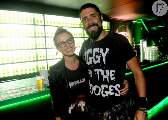 Natallia Rodrigues e seu marido, Tchello, no quarto dia de shows do Rock in Rio 2013
