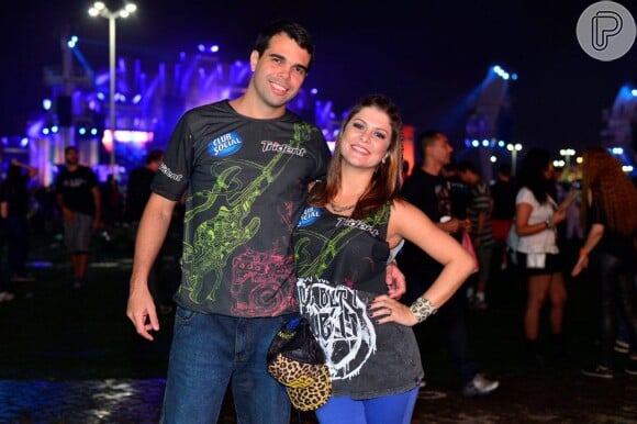 Bárbara Borges e o namorado no quarto dia de shows do Rock in Rio 2013