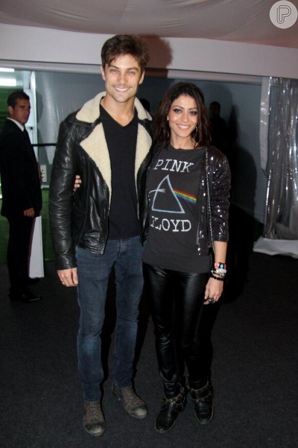 Carol Castro e o namorado, Raphael Sander, no quarto dia de shows do Rock in Rio 2013