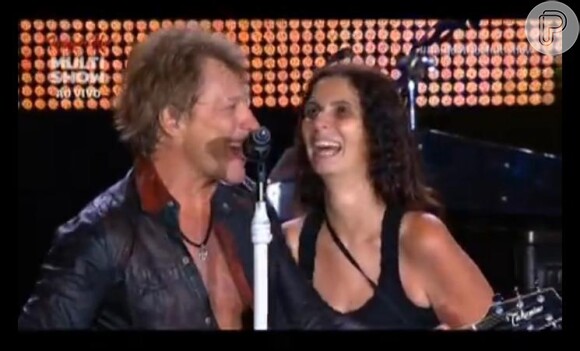 Rock in Rio: Rosana demonstra toda a sua alegria ao lado de Bon Jovi
