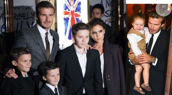 O ex-jogador de futebol David Beckham e a mulher, Victoria, são pais de quatro filhos: Romeo, Brooklyn, Cruz, além de Harper Seven