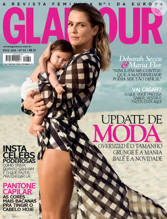 Deborah Secco posou com a filha, Maria Flor, para a revista 'Glamour' de maio