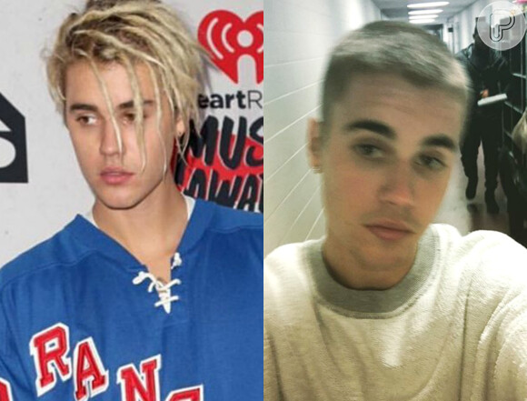 O cantor Justin Bieber raspou o cabelo e publicou a mudança de visual, neste sábado, 30 de abril de 2016