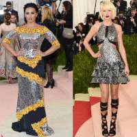 Demi Lovato e Taylor Swift usam vestidos metalizados no Met Gala 2016. Looks!