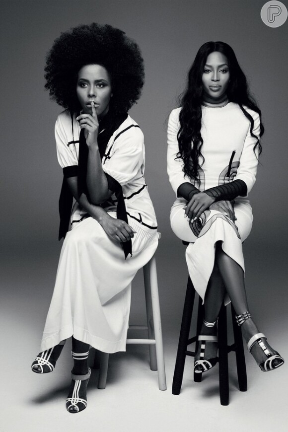 Maju aparece com cabelos 'black power' em fotos com Naomi Campbell em revista