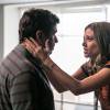 Cassandra (Juliana Paiva) avisa Hugo (Orã Figueiredo) que Débora (Olivia Torres) foi morar com Suely (Danielle Winits) e arma um plano com ele para desmascará-la, na novela 'Totalmente Demais'