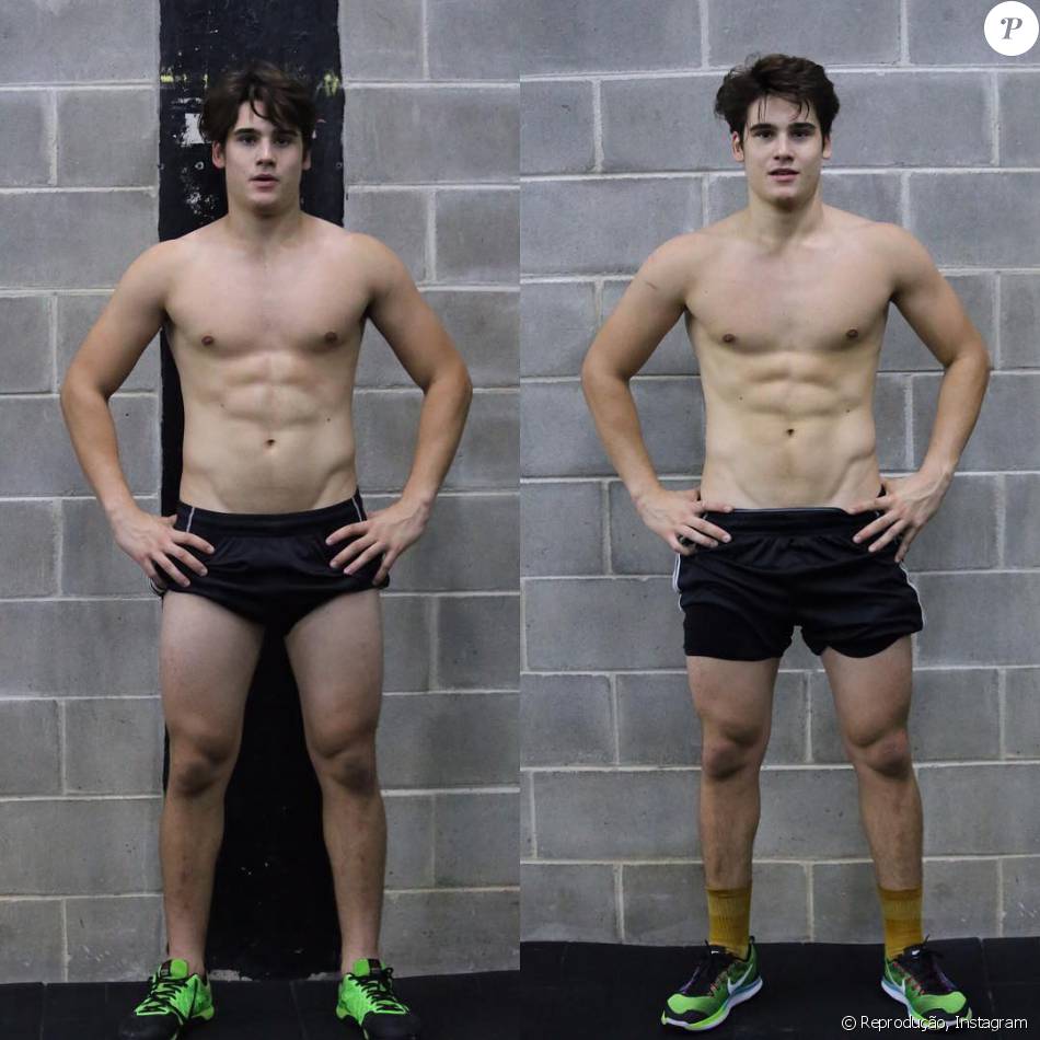 Nicolas Prattes mostra o corpo antes e depois de 30 dias ...