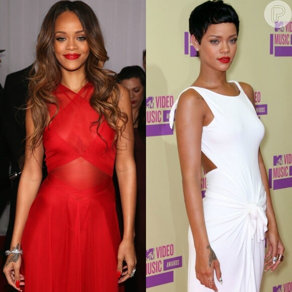 Rihanna mostrou que fica poderosa com ou sem cabelo longo ao mudar visual em setembro de 2012