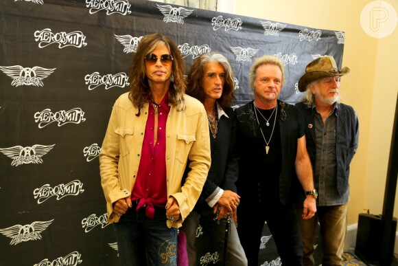 O Aerosmith realizou uma coletiva de imprensa nesta quinta-feira e os integrantes da banda se declaram para os fãs
